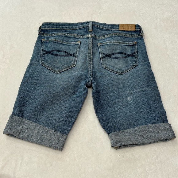 ABERCROMBIE KIDS Girl’s Blue Denim Mid Length Stretch Jean Shorts - size 12 slim - Picture 4 of 5
